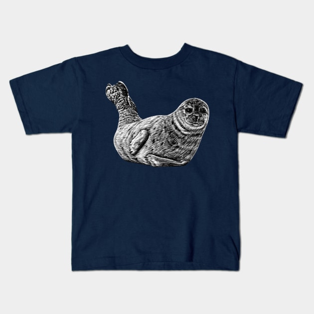 Seal pup Kids T-Shirt by lorendowding